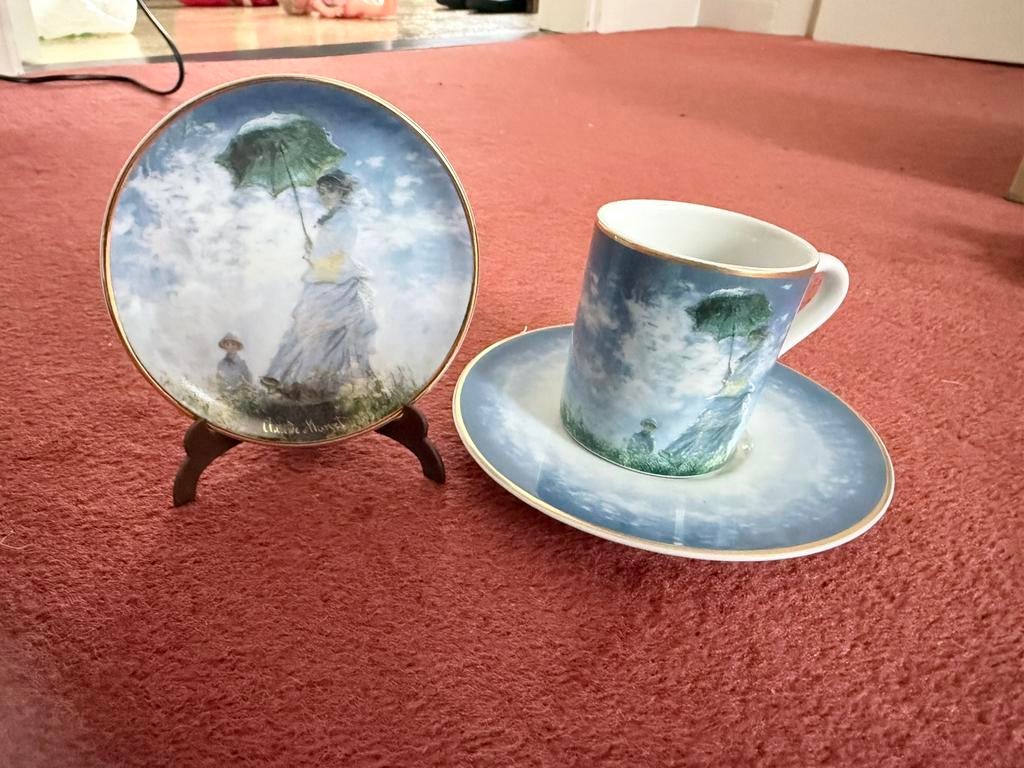 Vintage kop en schotel van Goebel, Ophalen, Zo goed als nieuw, Porselein, Kop en/of schotel