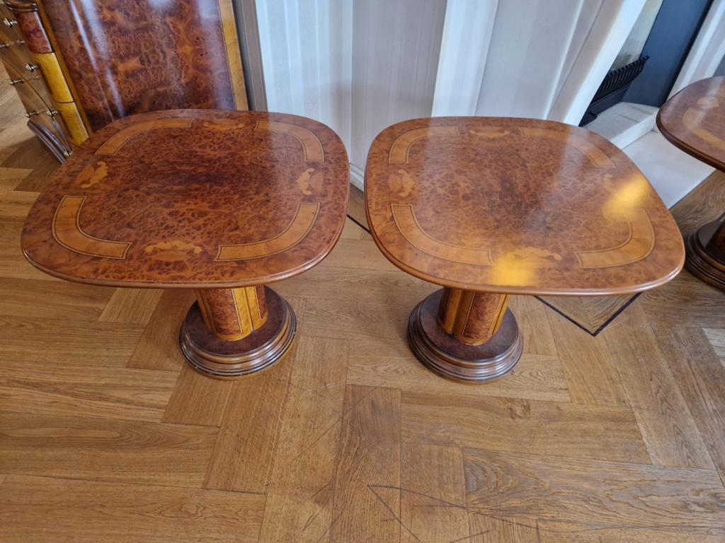 Vintage wortelnoten houten koffietafel salontafel Italië, Ophalen