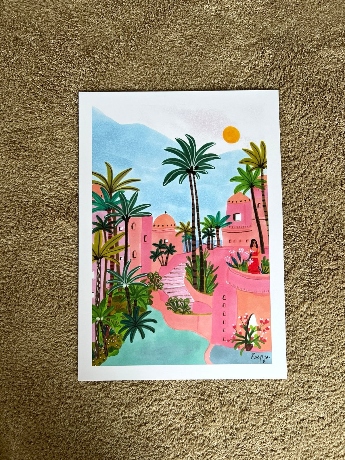 Roeqiya Fris print 30x40cm - Gloednieuw - Flow illustratie, Verzenden, Print, Print/reproductie