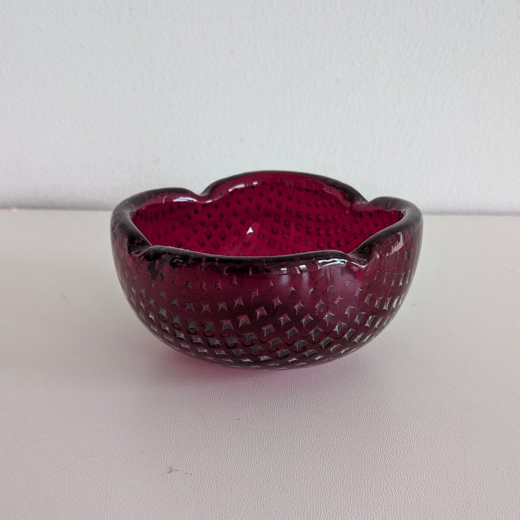 Rode vintage asbak / schaaltje van Murano glas, Ophalen of Verzenden