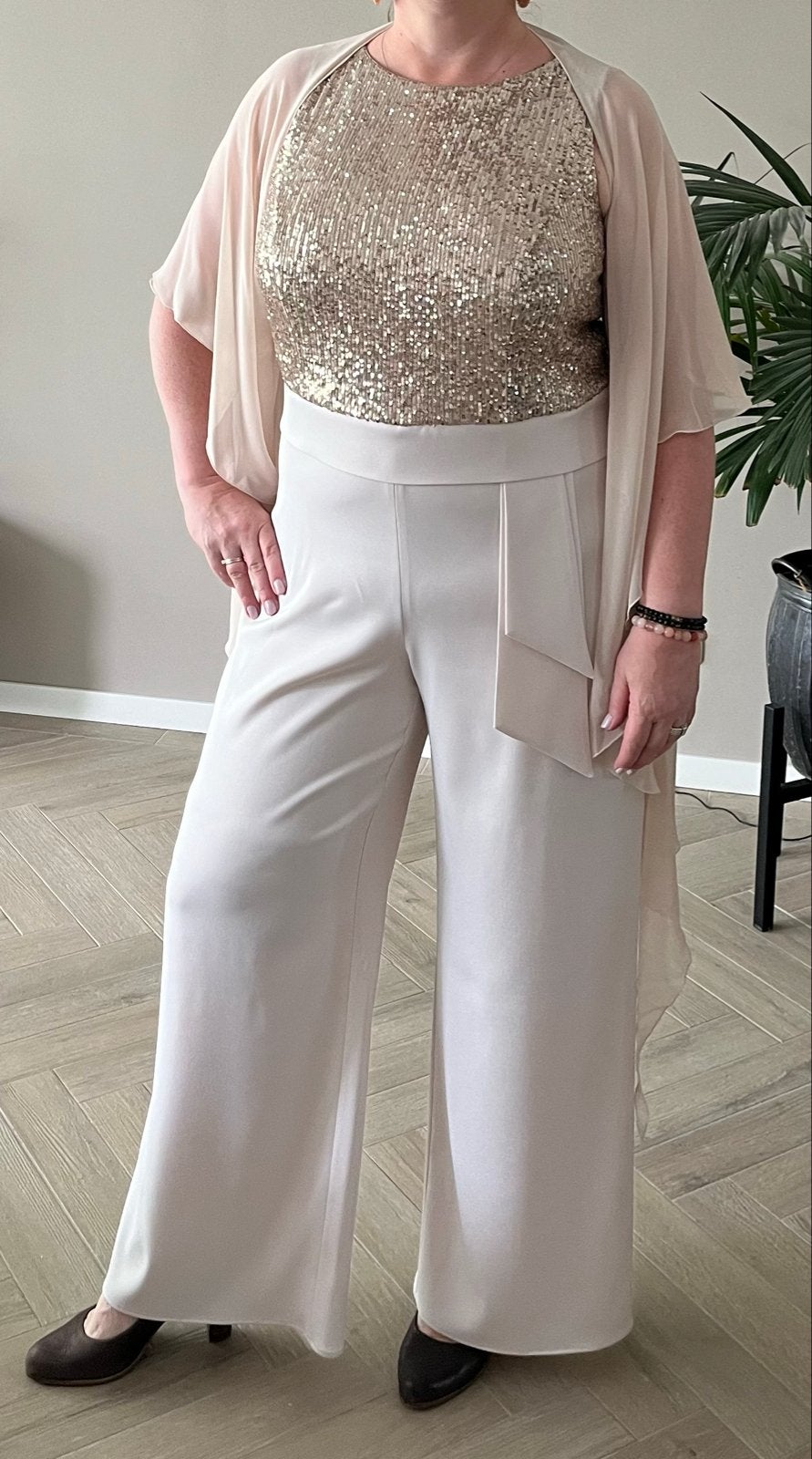 Elegante Jumpsuit Select! by Hermann Lange 2024 - Maat 46, Kleding | Dames, Overige typen, Beige, Maat 46/48 (XL) of groter, Ophalen of Verzenden