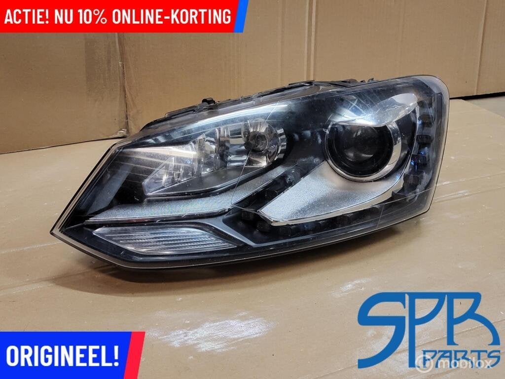 VW POLO 6R XENON LED Koplamp LINKS 6R1941031D GEKIT SCHADE, Gebruikt, Volkswagen, Ophalen of Verzenden, Volkswagen