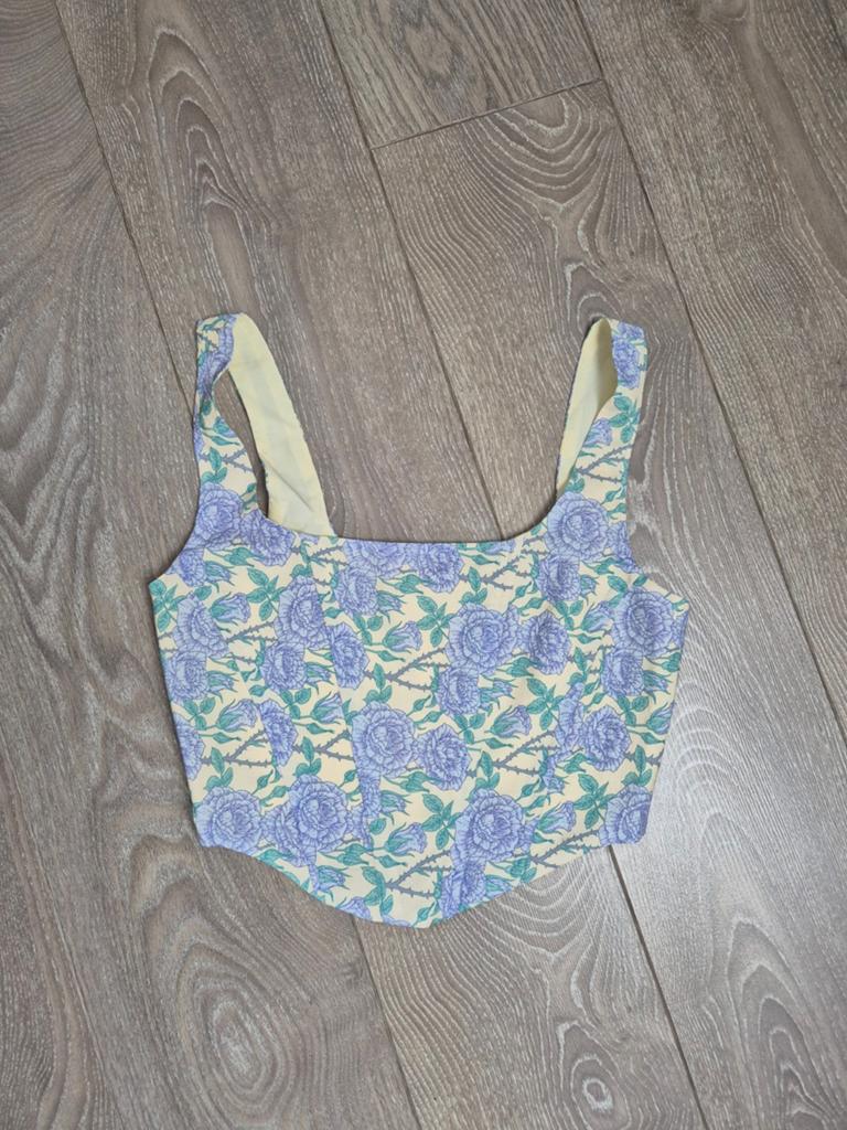 Cropped top. Maat 36, Verzenden, Beige, Zo goed als nieuw, Maat 36 (S)
