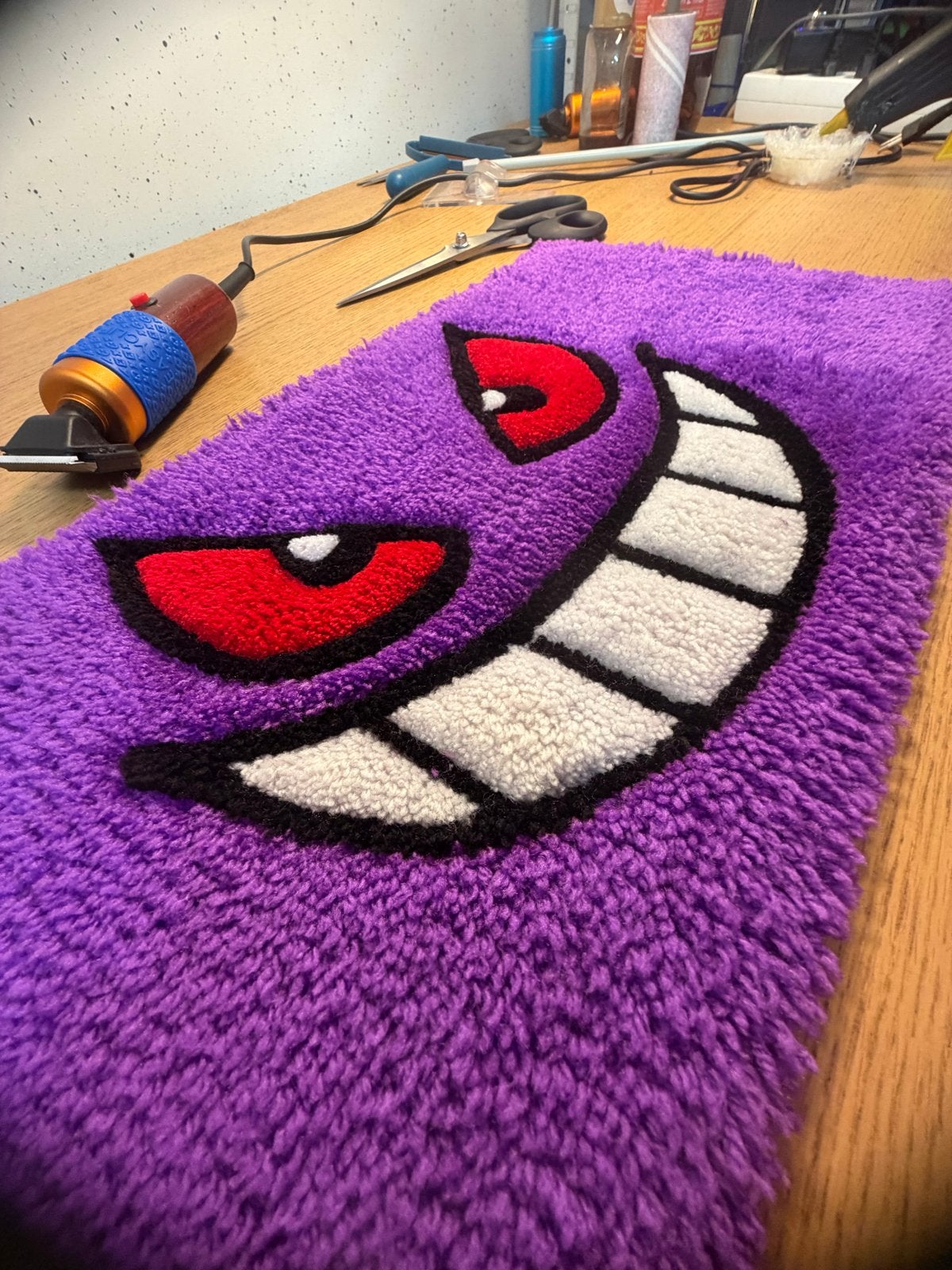 (Free delivery)Tufting Rug Gengar (55x27 size) keyboard, Paars, Nieuw, Rechthoekig, 50 tot 100 cm