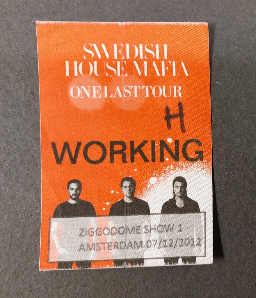 Swedish House Mafia BACKSTAGE PASS Amsterdam 7/12/2012, Verzamelen, Swedish House Mafia, Gebruikt, Verzenden, NvT