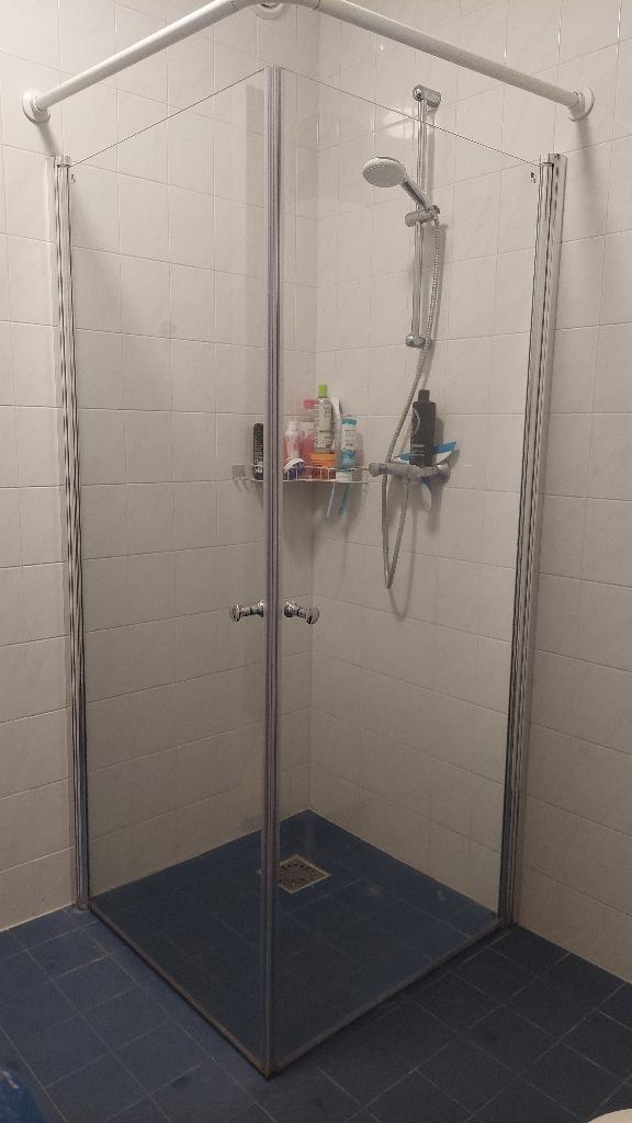 2 Douchedeuren (hoek) 85 x 190 cm, Ophalen, Zo goed als nieuw, Glas, Douche