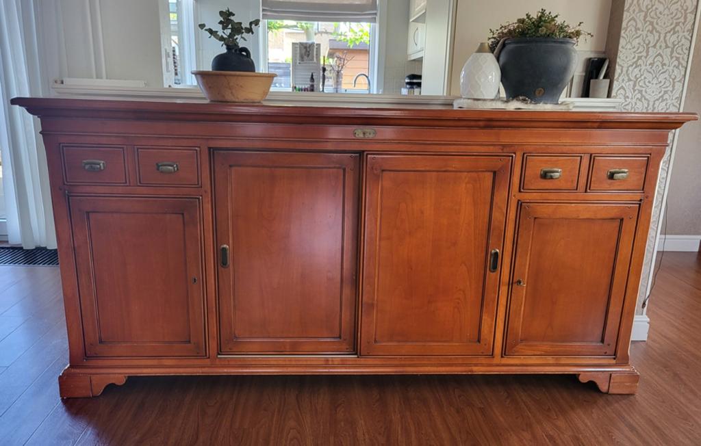 Dressoir kersenhout, Gebruikt, Met deur(en), Ophalen of Verzenden, 200 cm of meer