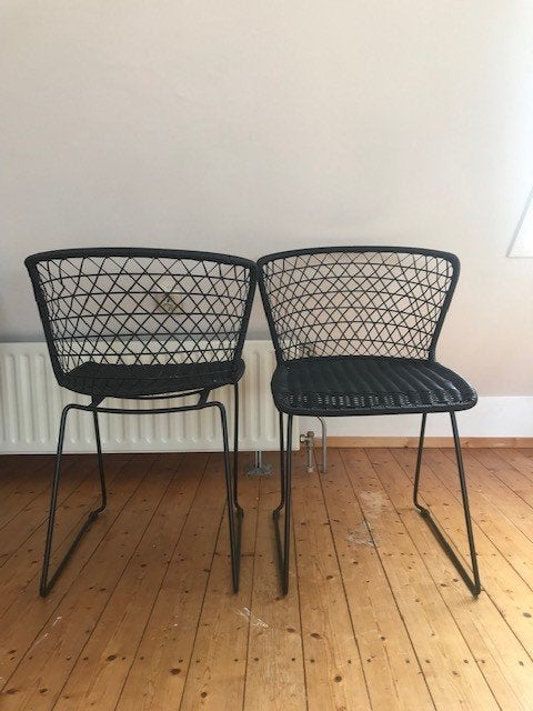 Zwarte tuin of eetkamerstoelen, Huis en Inrichting, Ophalen, Kunststof, Twee, Zwart