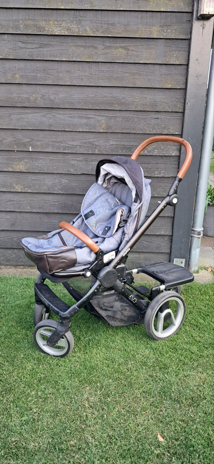 Combi kinder/wandel wagen grijs, Gebruikt, Verstelbare duwstang, Combiwagen, Ophalen