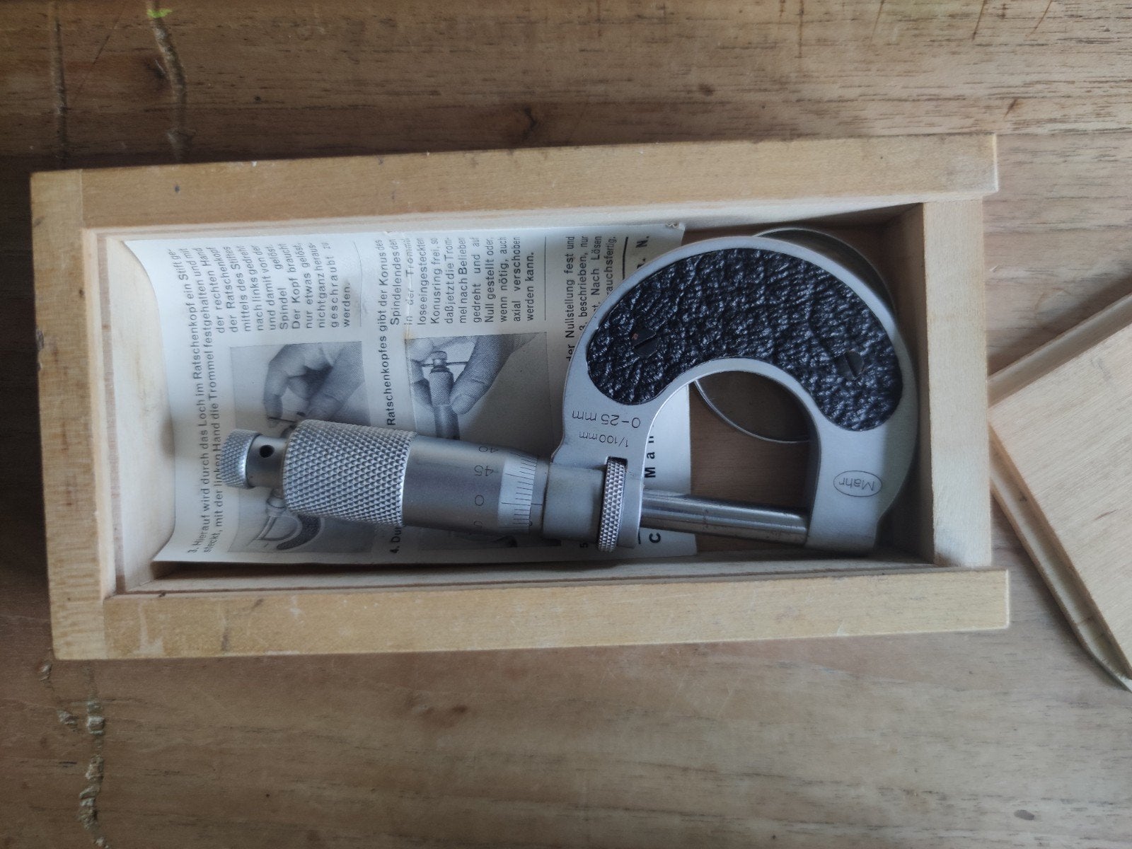 Mahr micrometer in houten doos, Ophalen of Verzenden