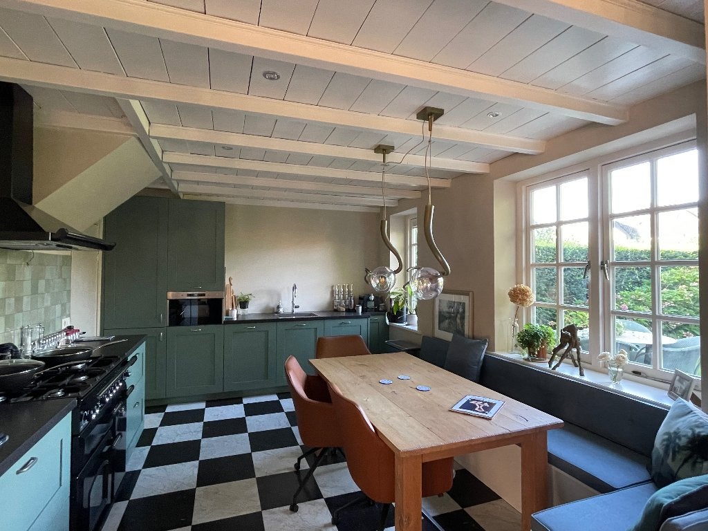 Mooie houten tafel 170 bij 90,5, Ophalen, Eikenhout, 50 tot 100 cm, Zo goed als nieuw