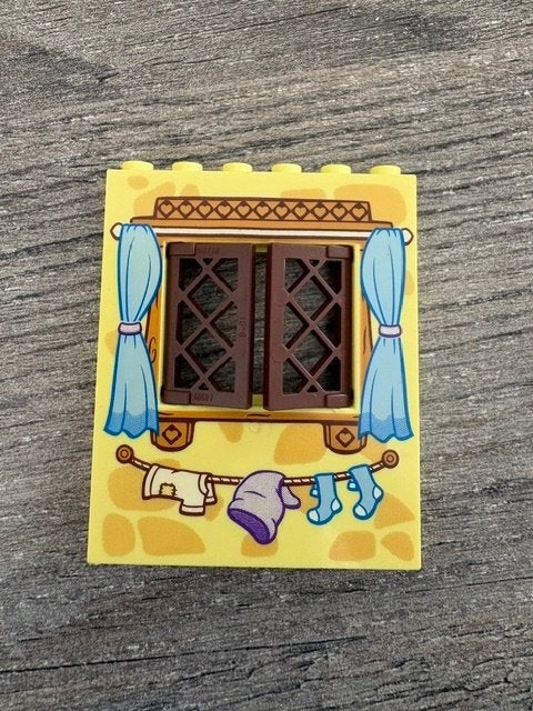 lego Disney paneel 1x6x6 met opdruk en bruine vensters, Ophalen of Verzenden, Zo goed als nieuw, MOC (eigen creatie), Lego
