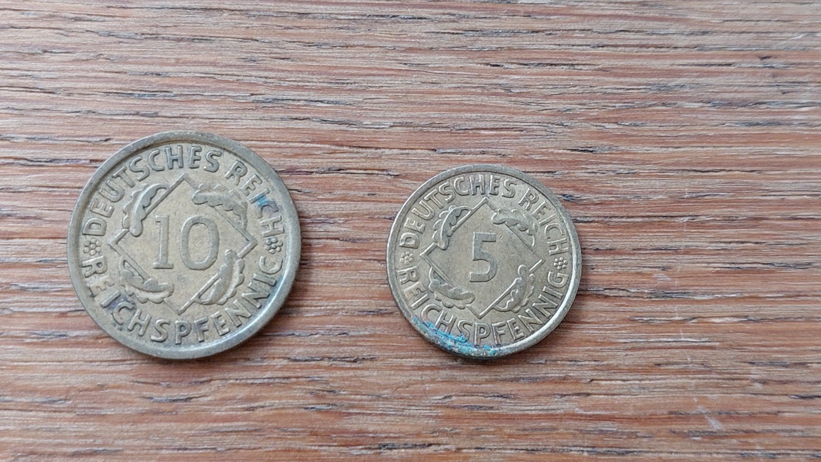 Duitse Reichspfennig munten 1930 en 1936: 5 en 10 pfennig, Ophalen of Verzenden, Duitsland, Setje