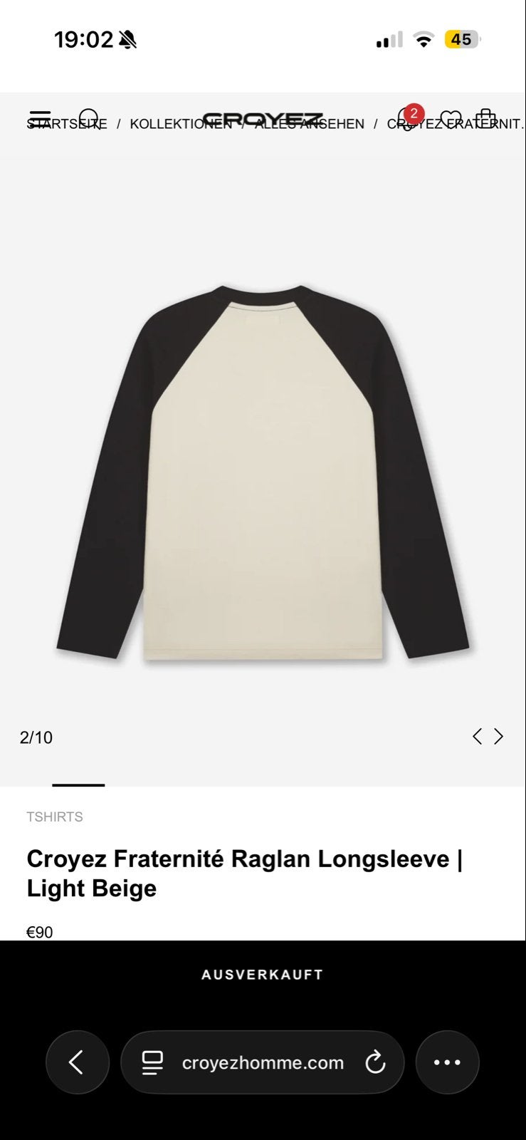 Croyez Fraternité Raglan Longsleeve | Licht Beige, Kleding | Heren, Ophalen, Zo goed als nieuw, Maat 48/50 (M), Beige