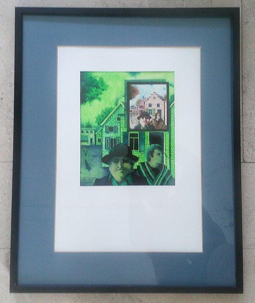 Surrealistisch - figuren in de stad 1972 - Henk Kraayenzank, Portret of Personen, Realistisch, Gedateerd, Ophalen of Verzenden