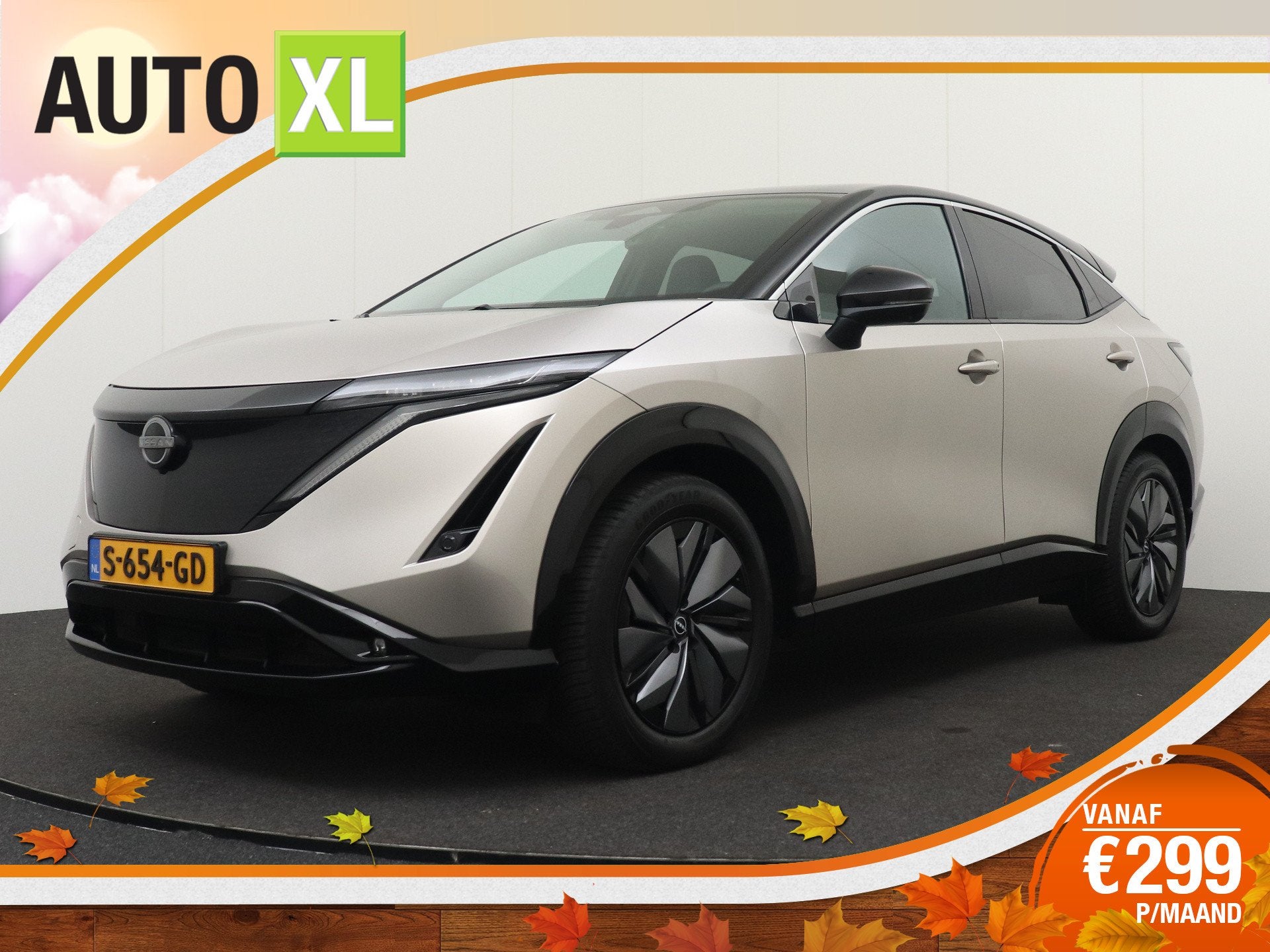 Nissan ARIYA Evolve 66 kWh (98%SOH) Warmtepomp Half-Leder Ca, Auto's, Dealer onderhouden, Leder en Stof, 401 km, SUV of Terreinwagen