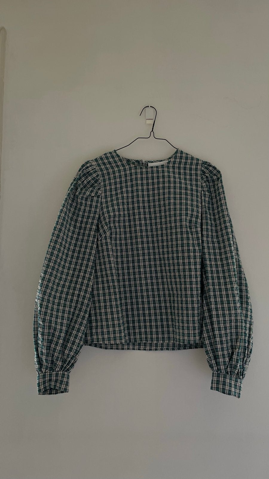 Geruite blouse met pofmouwen - Nous Sommes Labels, Ophalen, Zo goed als nieuw, Maat 36 (S), Groen