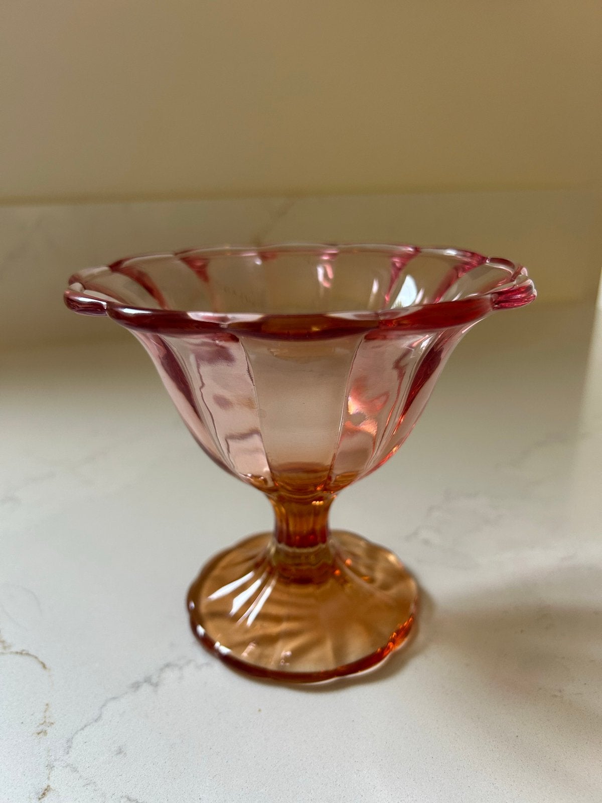14 st. Roze Oranje Glazen Coupe Schaaltje, Ophalen, Nieuw, Overige stijlen, Glas