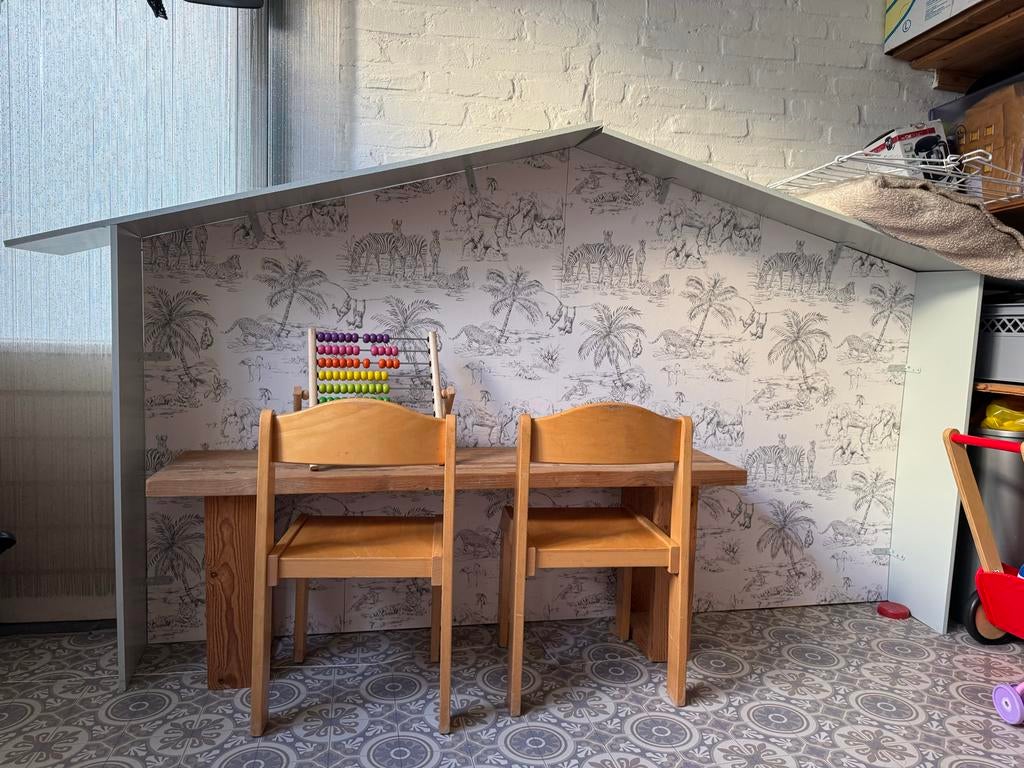 Achterwand voor kinder tafeltje of hoek - Safari thema, Ophalen, Gebruikt, Tafel(s)