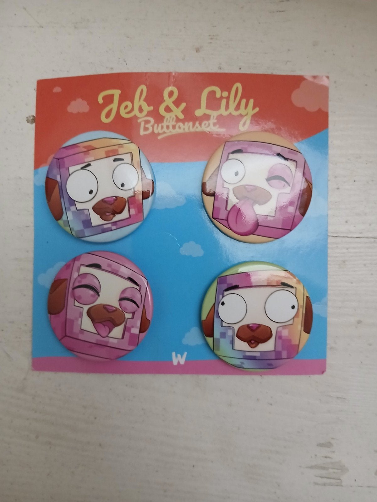 Dodo "Jeb & Lily" buttonset 4stuks, Ophalen, Zo goed als nieuw
