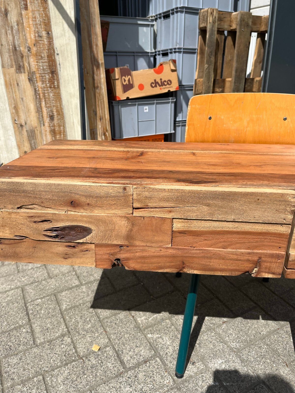 Massief houten tv meubel, Ophalen, 100 tot 150 cm, Zo goed als nieuw, Minder dan 100 cm