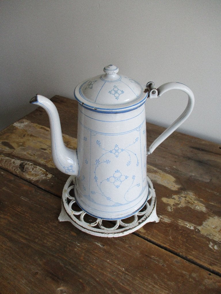 mooie emaille brocante koffiepot saks, Ophalen of Verzenden