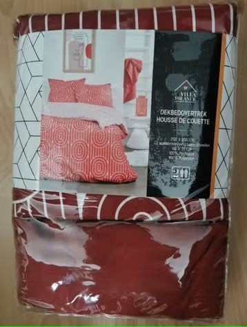 Nieuw rood dekbedovertrek 200x200cm met 2 slopen, Dekbedovertrek, Ophalen of Verzenden, Polyester, Rood