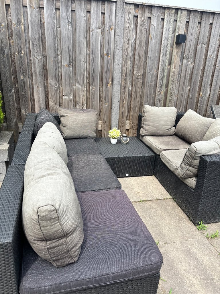 Loungeset, Ophalen, 5 zitplaatsen, Kunststof, Gebruikt
