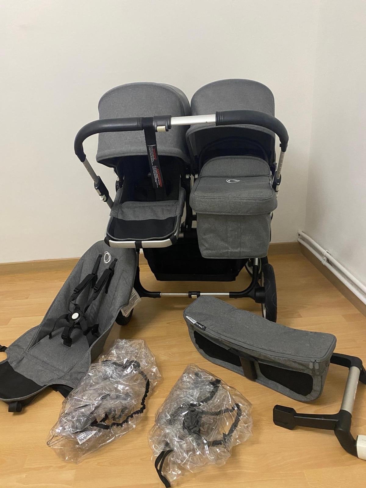 Bugaboo Donkey 3 Duo Kinderwagen met Maxi-Cosi adapters, Ophalen, Gebruikt, Combiwagen, Duowagen
