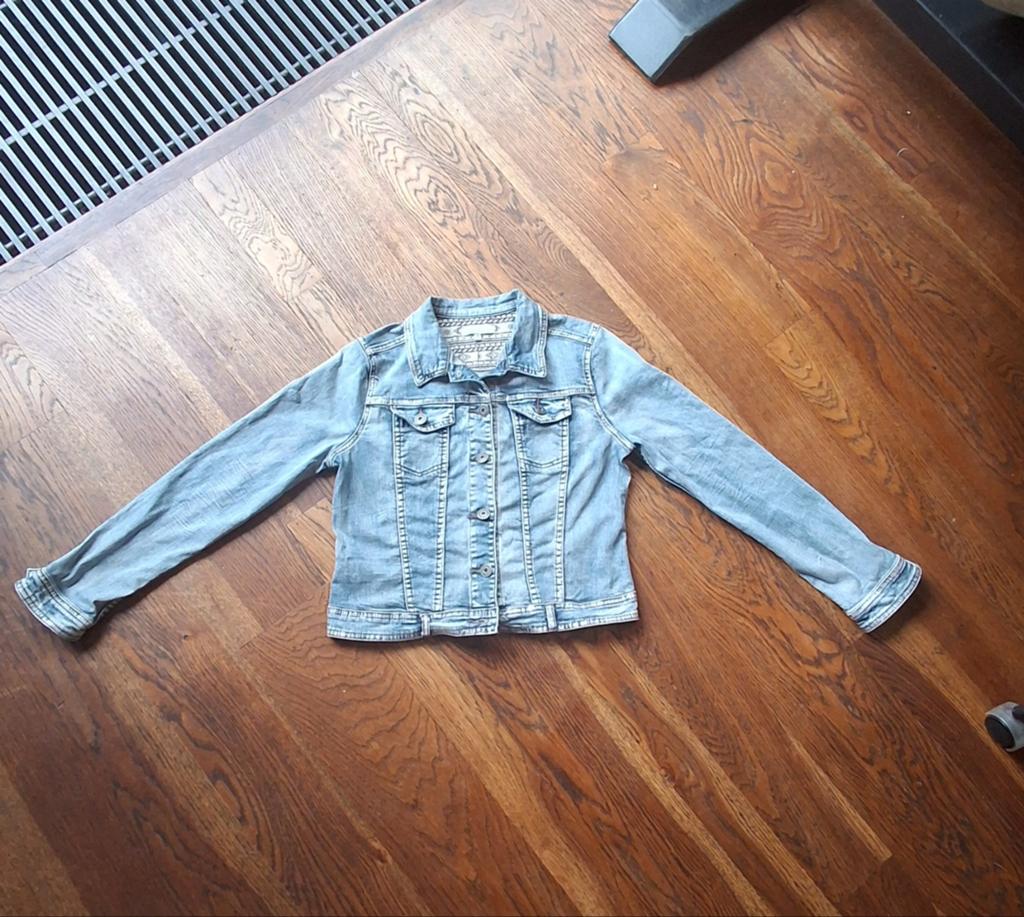 Tramontana spijkerjack met zilveren washing - Maat M, Kleding | Dames, Maat 38/40 (M), Blauw, Tramontana, Ophalen of Verzenden