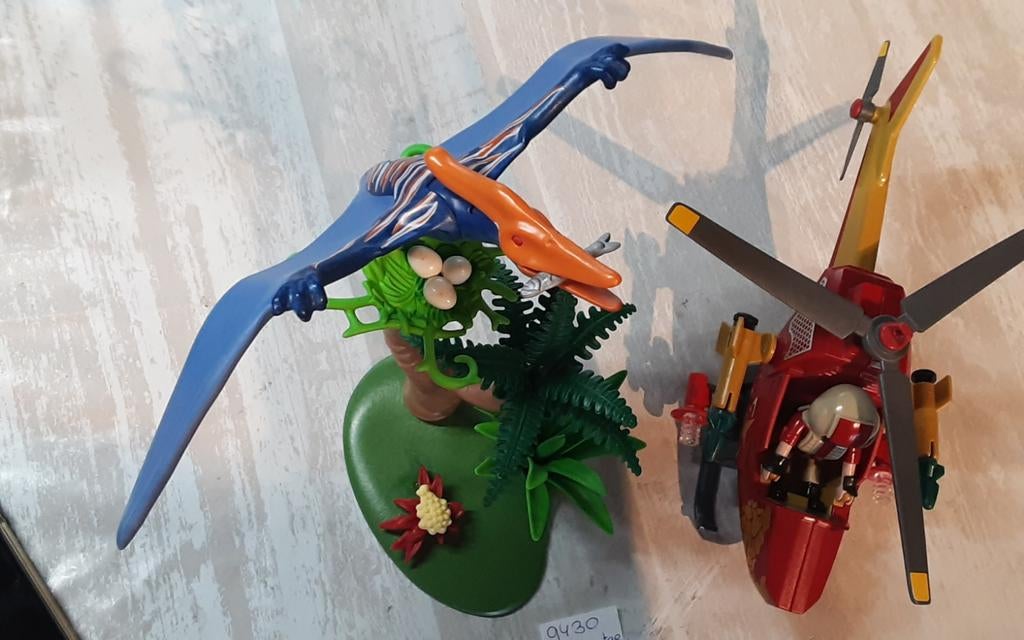 9430 helikopter met pteranodon vogel, Kinderen en Baby's, Speelgoed | Playmobil, Ophalen of Verzenden, Zo goed als nieuw, Complete set