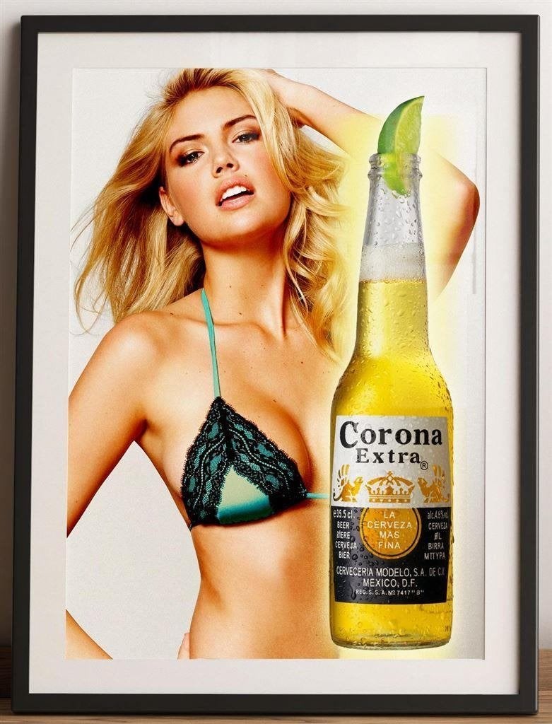 CORONA BIER Grote sexy mancave bar cafe Poster, Verzenden, Nieuw, Reclamebord, Plaat of Schild, Overige merken