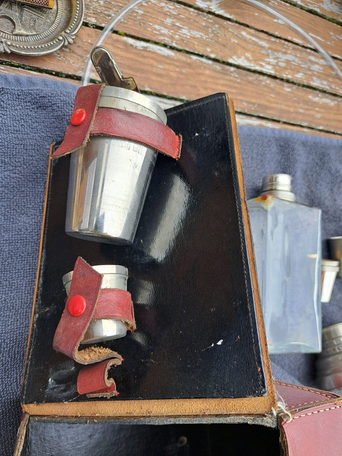 Vintage Jacht Koffertje met Karaf, Glaasjes en Bekertjes, Verzenden