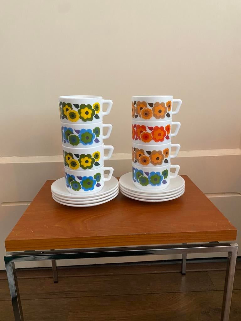 Arcopal Lotus Koffiekop en Schotel, Huis en Inrichting, Keuken | Servies, Ophalen of Verzenden, Overige stijlen, Kop(pen) en/of Schotel(s)