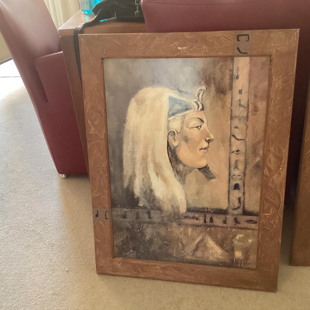 Farao Ramses  .. Koningin Nefertiti  // 82x62.5 cm / 2x, Ophalen of Verzenden