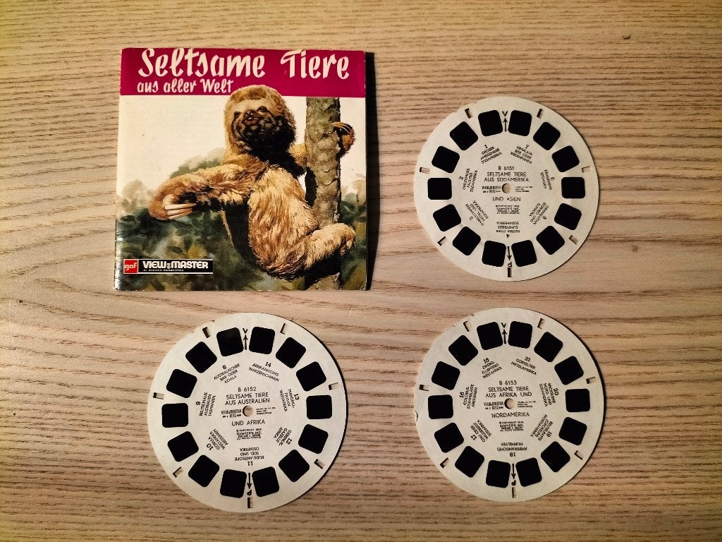 Viewmaster Seltsame Tiere aus aller Welt - Zeldzame dieren, Ophalen of Verzenden, Gebruikt