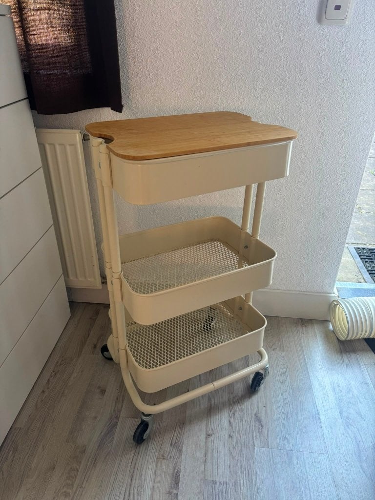 ikea Räskog roltafel, Ophalen, Gebruikt, Beige, Metaal