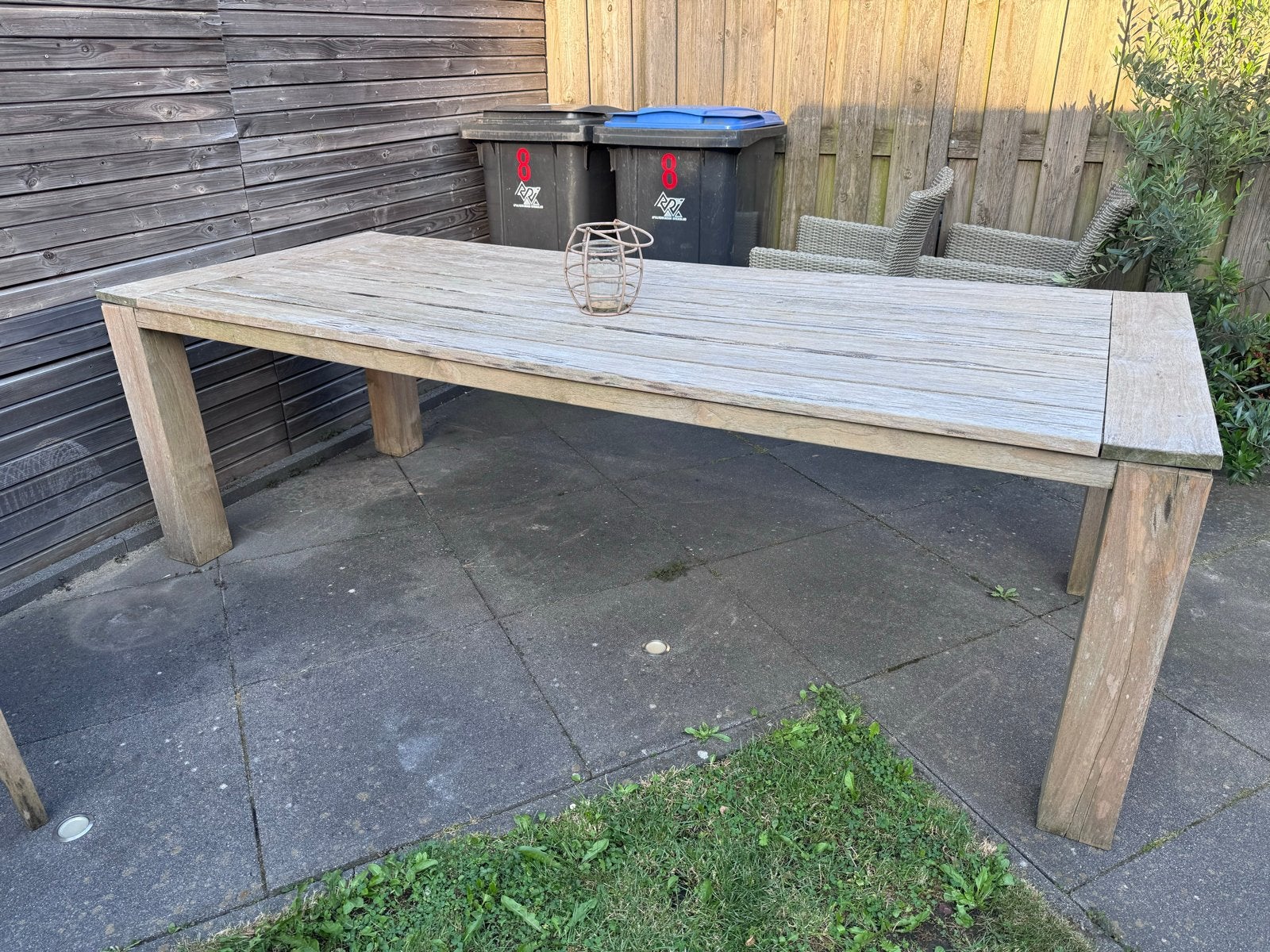 ROUGH-X Teakhouten Tuintafel 240x100x76cm, Tuin en Terras, Tuintafels, Ophalen, Gebruikt, Rechthoekig, Teakhout