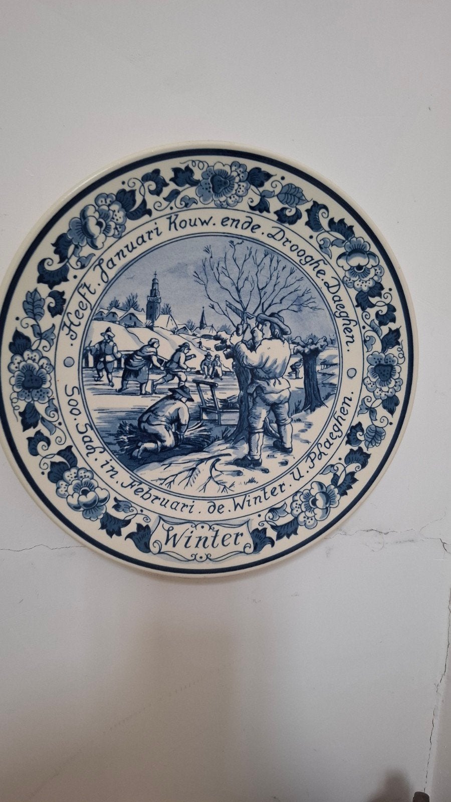 Set van 4 Delfts Blauwe Wandborden - Jaargetijden, Antiek en Kunst, Antiek | Wandborden en Tegels, Ophalen of Verzenden