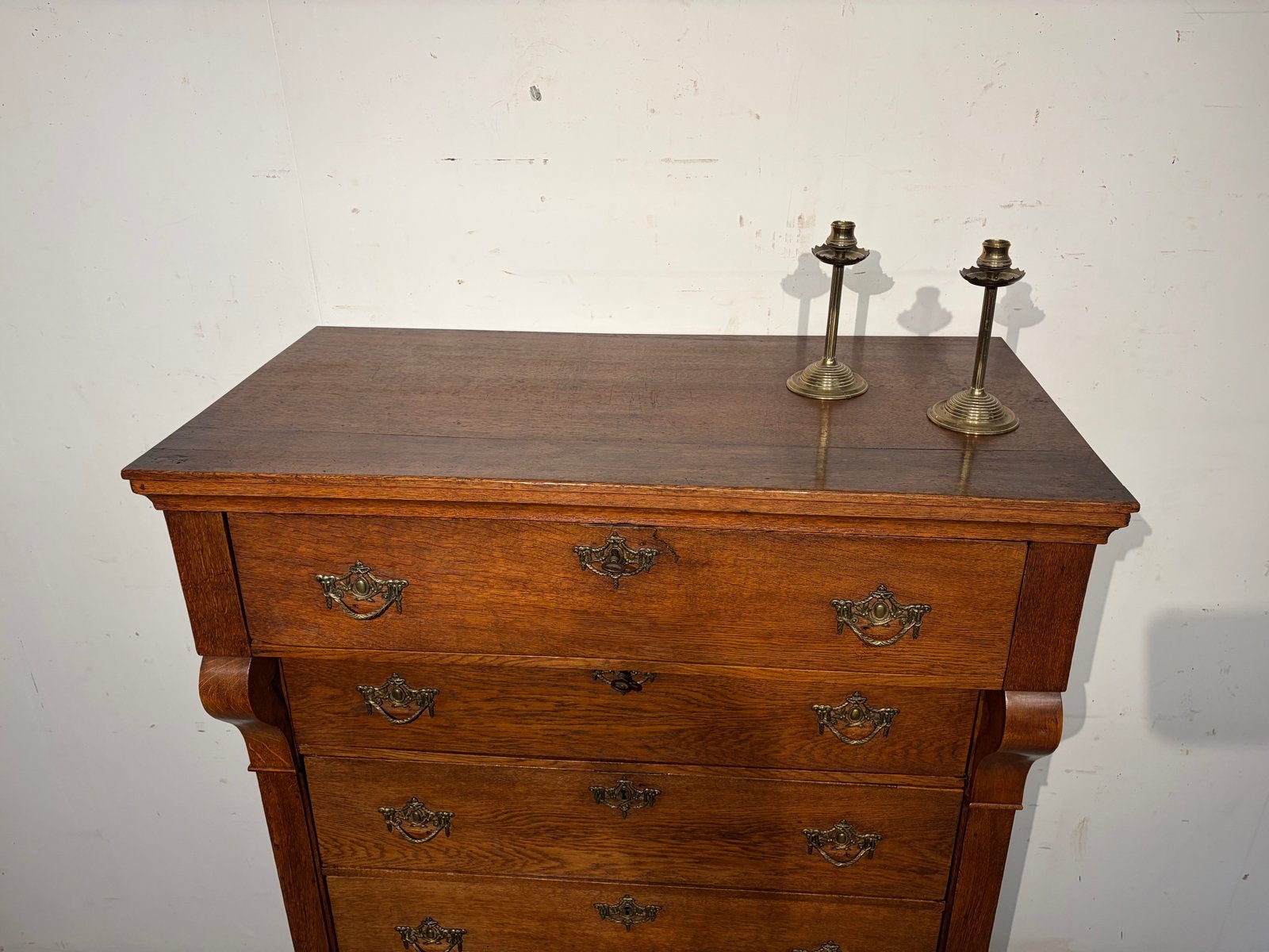 Antieke Eiken Hoge Ladenskast - Anno 1850, Ophalen of Verzenden