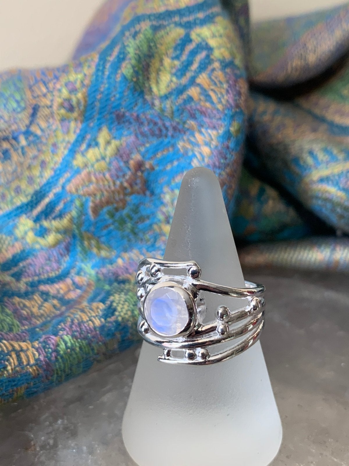 Maansteen regenboog beschermt intuïtie magie balans, Sieraden, Tassen en Uiterlijk, Ringen, Wit, Magnolia11, Ophalen of Verzenden