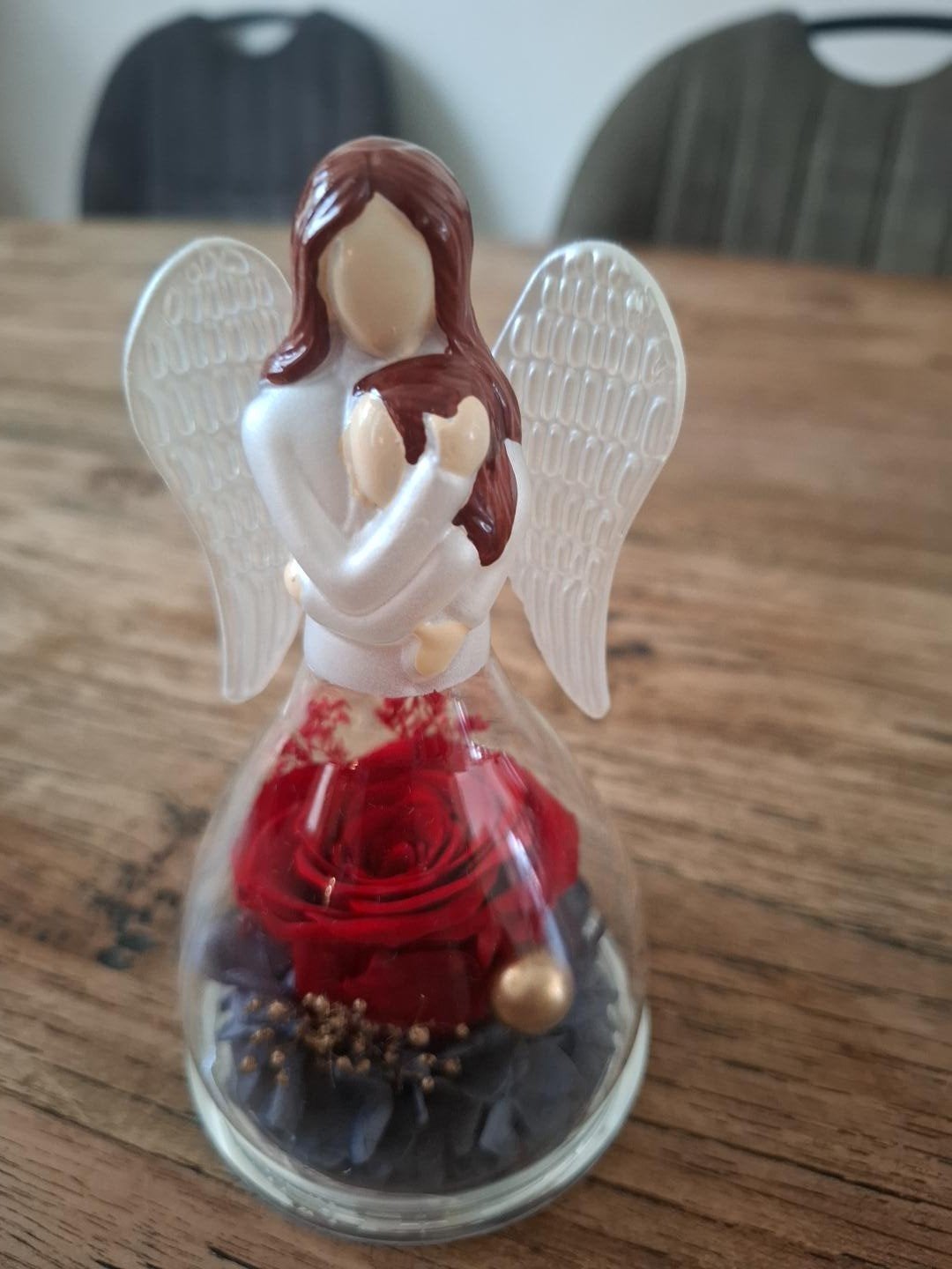 Angel stolp met roos - Uniek cadeau, Ophalen of Verzenden, Nieuw