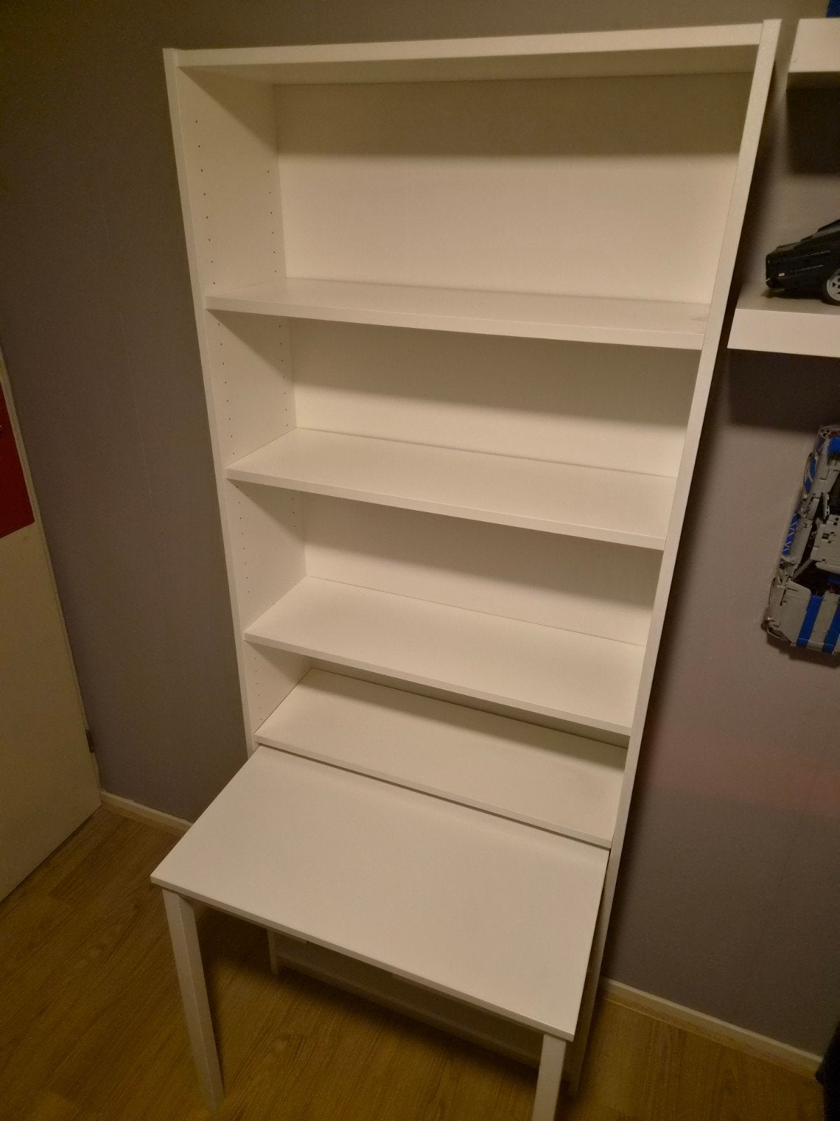 Wit bureau met boekenkast, Huis en Inrichting, Ophalen, Opbergruimte, Spaanplaat of MDF, Zo goed als nieuw