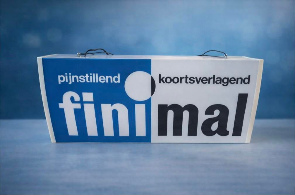 Vintage Finimal apothekers lichtbak, Ophalen, Gebruikt, Lichtbak of (neon) lamp
