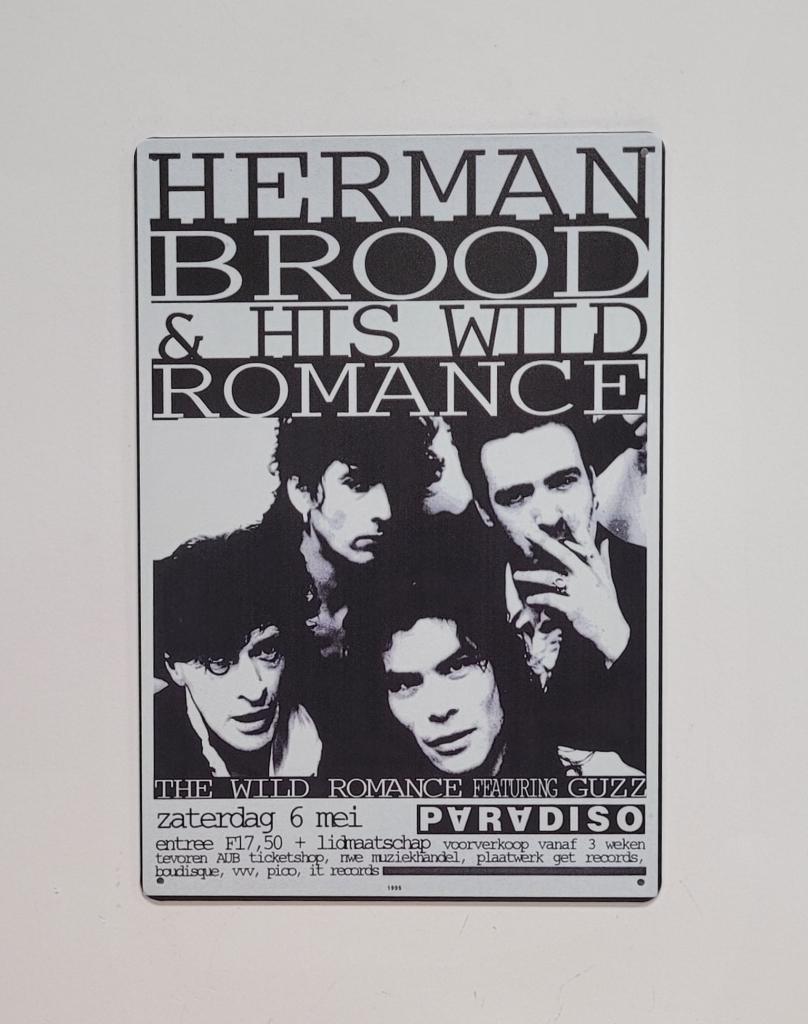 Herman Brood and his wild romance reclamebord van metaal, Info@deconoord.nl, Deco Noord, Nieuw, Ophalen of Verzenden