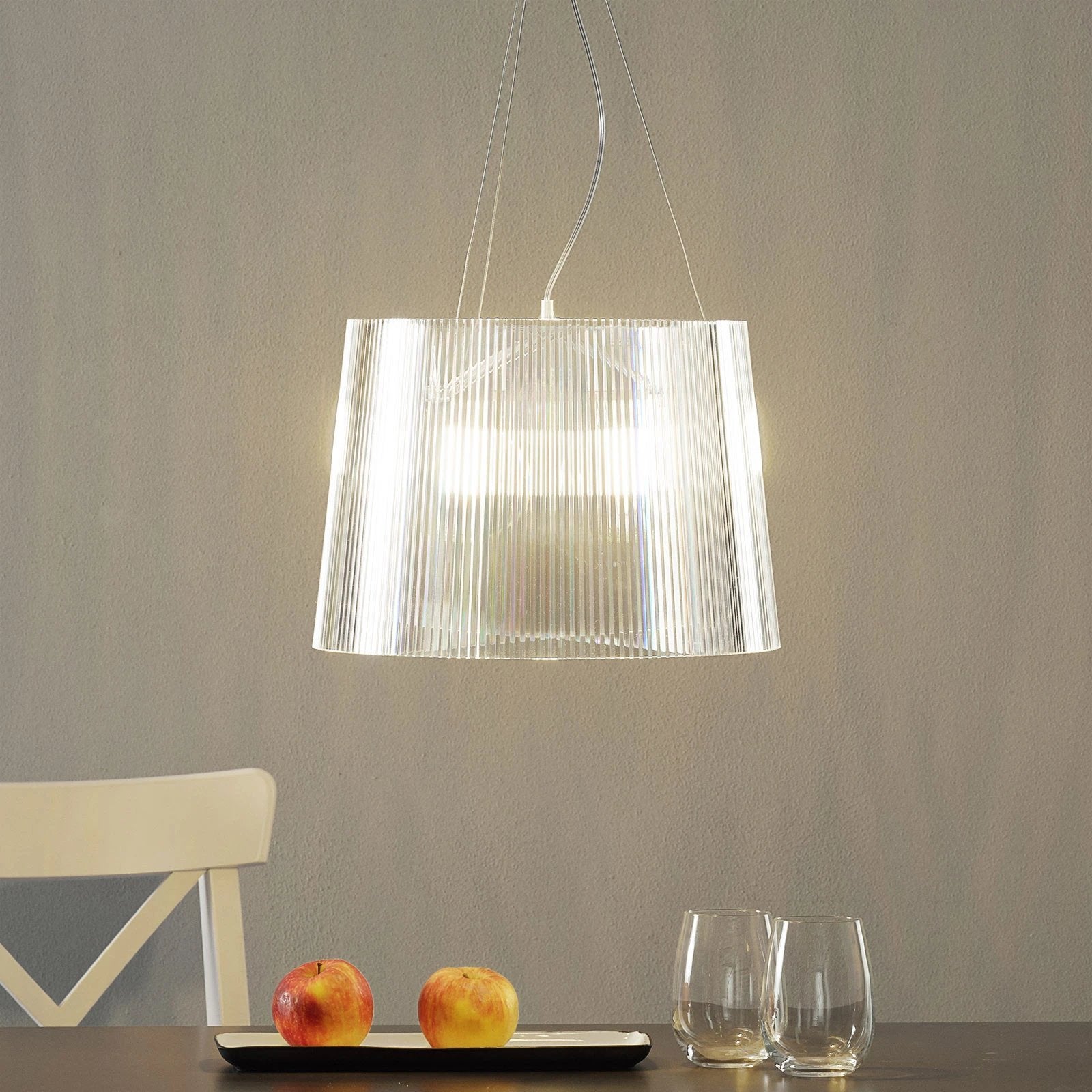 2x Kartell Flaviani hanglamp - Strak design, Ophalen of Verzenden, Zo goed als nieuw, Kunststof