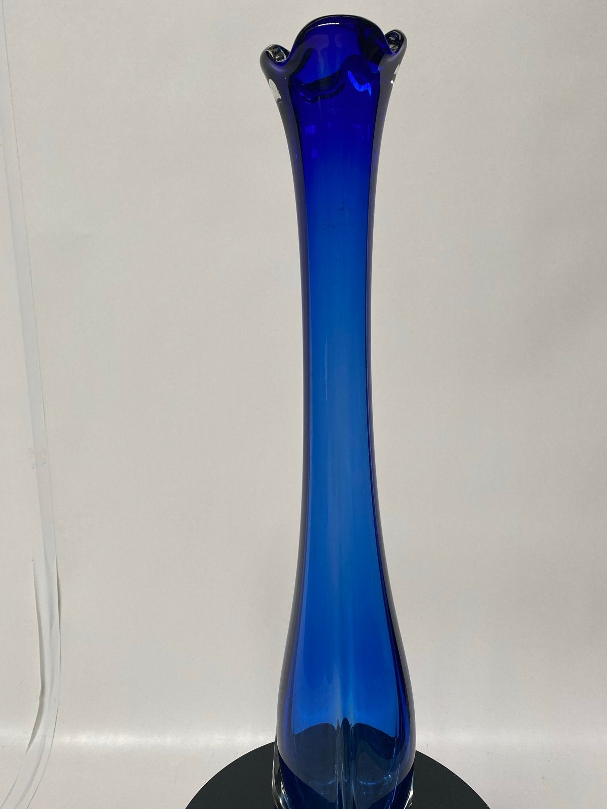 Vintage Kobaltblau Glazen Vaas - Slank en Elegant Design, Ophalen