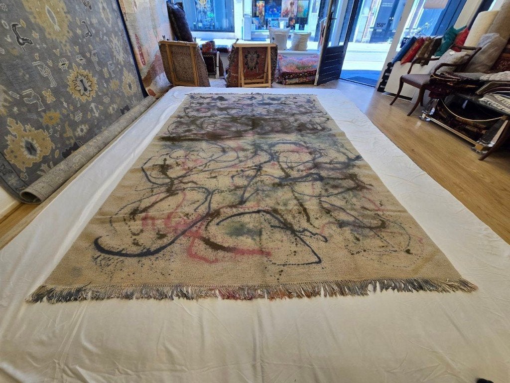 tapijt kelim 194x290 €560, 150 tot 200 cm, Geel, Ophalen of Verzenden, Rechthoekig