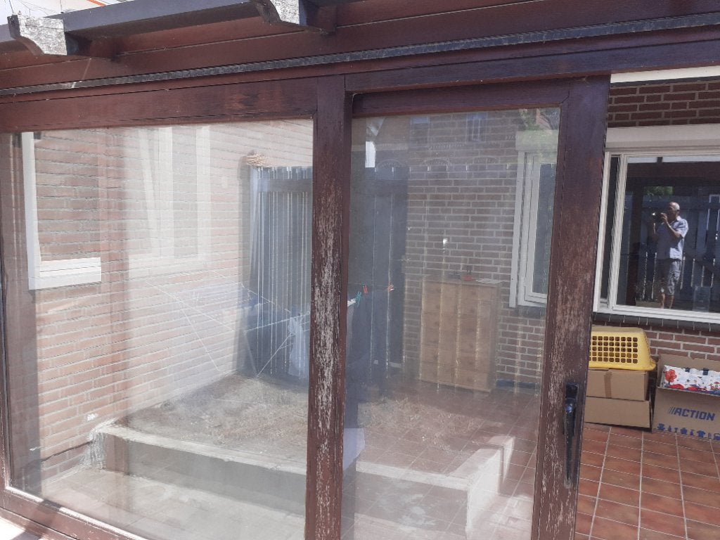 Serre/schuifpui, Doe-het-zelf en Verbouw, Kozijnen en Schuifpuien, Ophalen, Gebruikt, 225 cm of meer, Inclusief glas