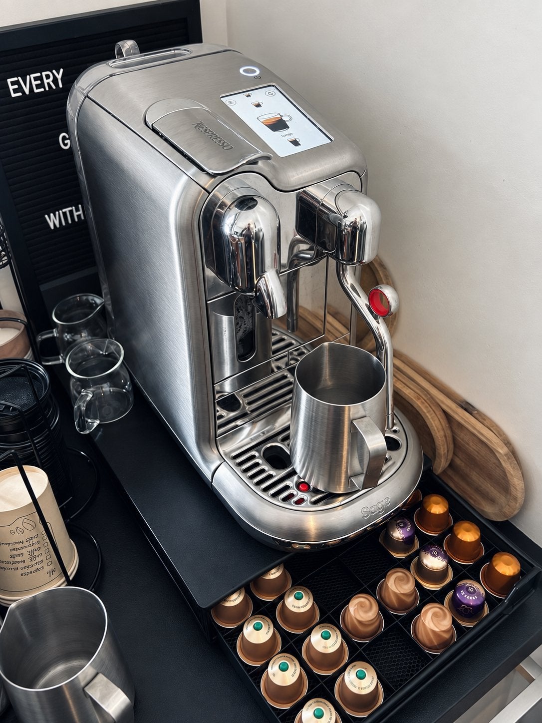 Nespresso Creatista Plus - Zilveren Espressomachine, Witgoed en Apparatuur, Gebruikt, Espresso apparaat, Ophalen of Verzenden